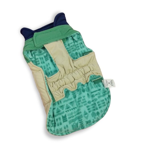 Youly Trailblazer Dog Size Medium Green and Tan Puffer Dog Jacket With Pocket Ne - Picture 2 of 3